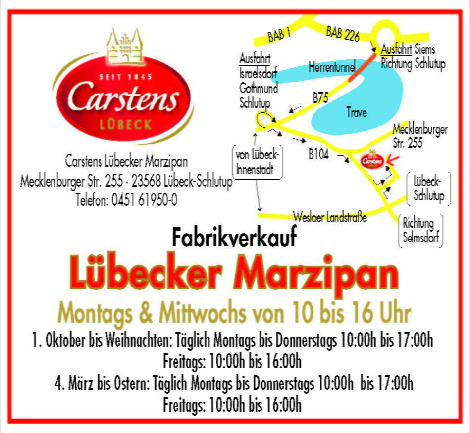 Fabrikverkauf Lübecker Marzipan Fabrikverkauf Lübecker Marzipan